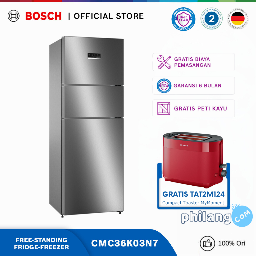 Bosch CMC36K03N7 Free-Standing Fridge-Freezer, 187 x 67 cm Series 4