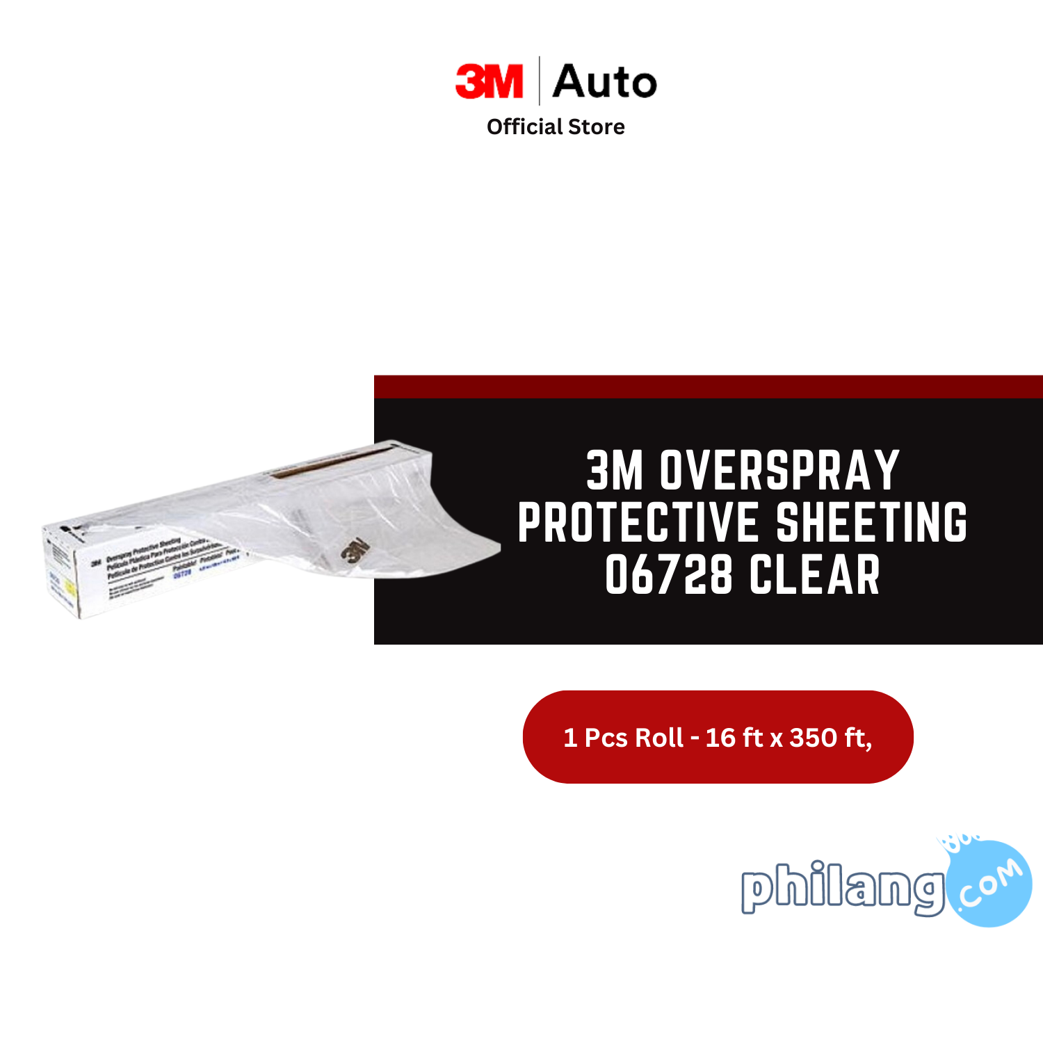 3M Overspray Protective Sheeting 06728 Clear