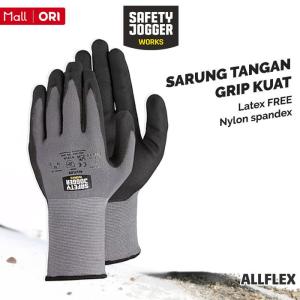 Safety Jogger Works Sarung Tangan Allflex Anti Slip Bahan Nylon Spandex Coating Grip PU & Nitrile - 