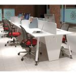 Meja Kerja 8 Staff Kantor Cubicle Sekat Partisi Workstation Putih Opo