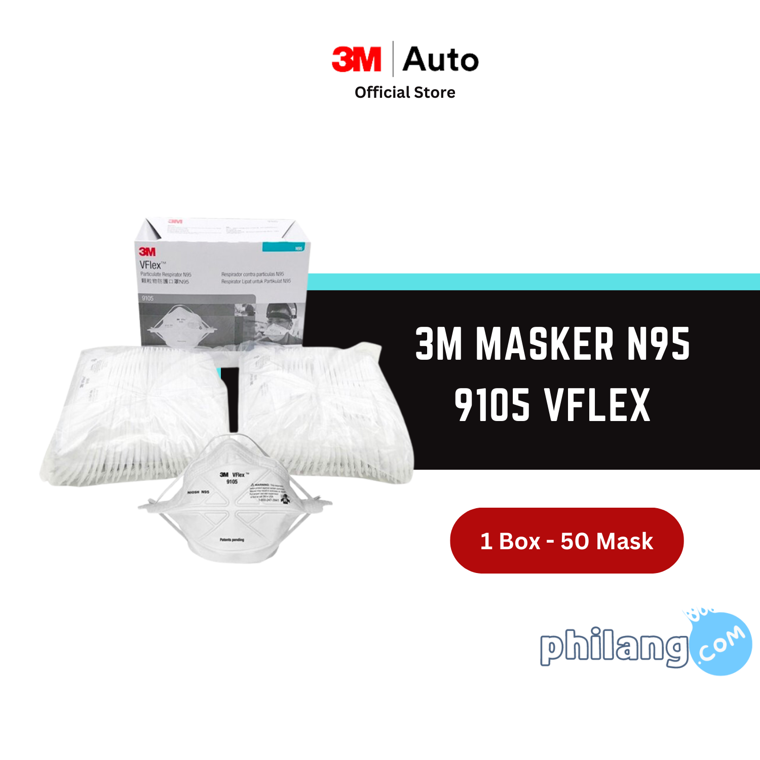 3M Masker N95 9105 VFlex Particulate Respirator - 1 Box isi 50 Masker