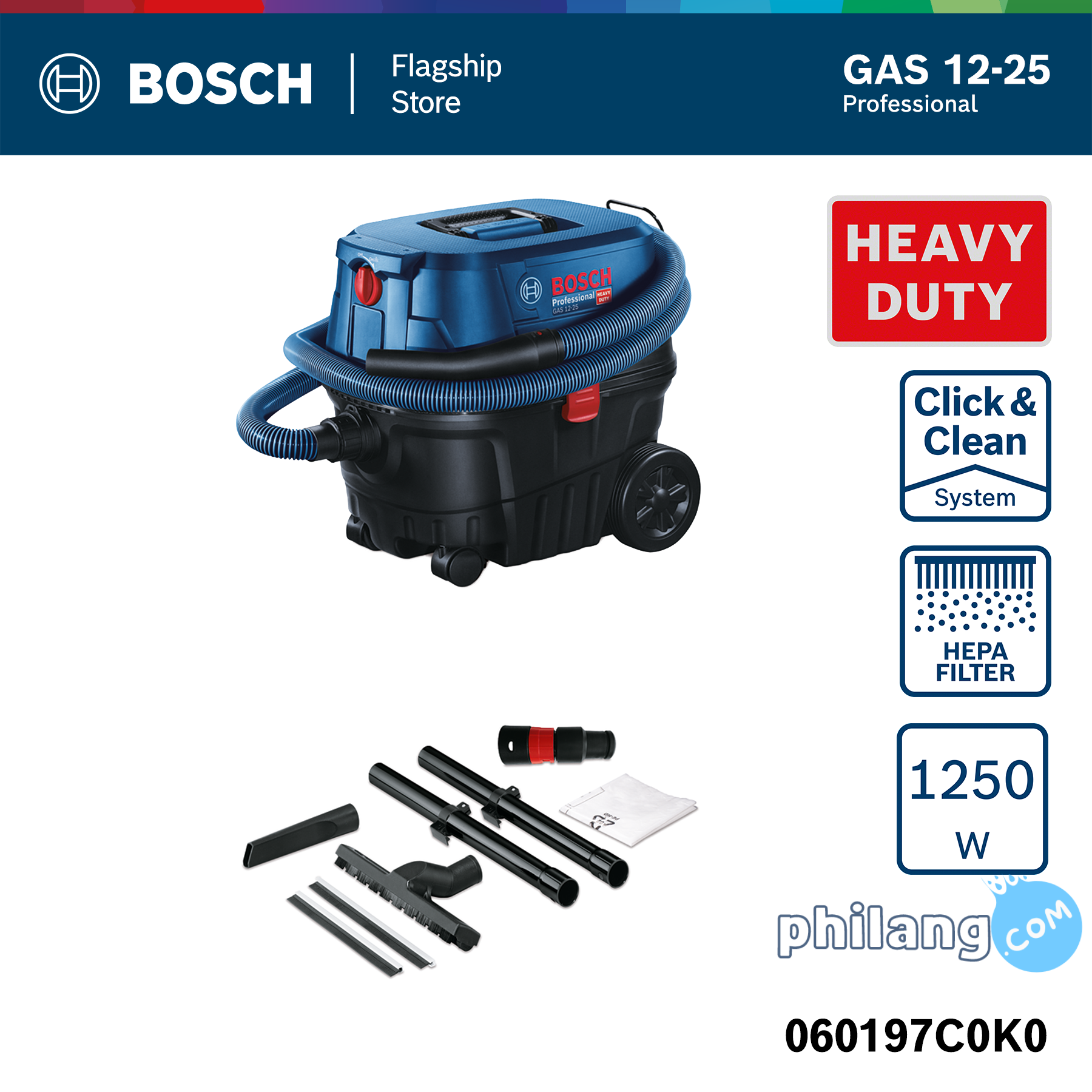 BOSCH Penyedot Debu Basah dan Kering GAS 12-25 / Wet and Dry Vacuum Cleaner