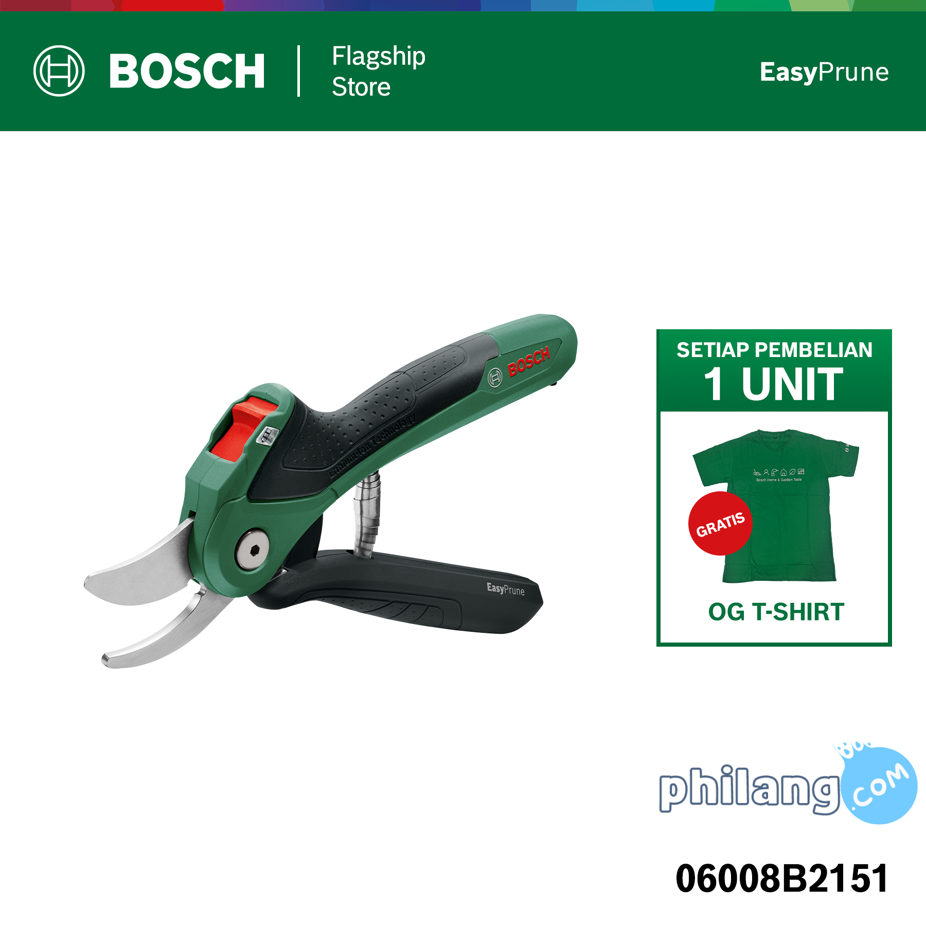 BOSCH Gunting Pemangkas Dahan Baterai Tanpa Kabel / Cordless EasyPrune