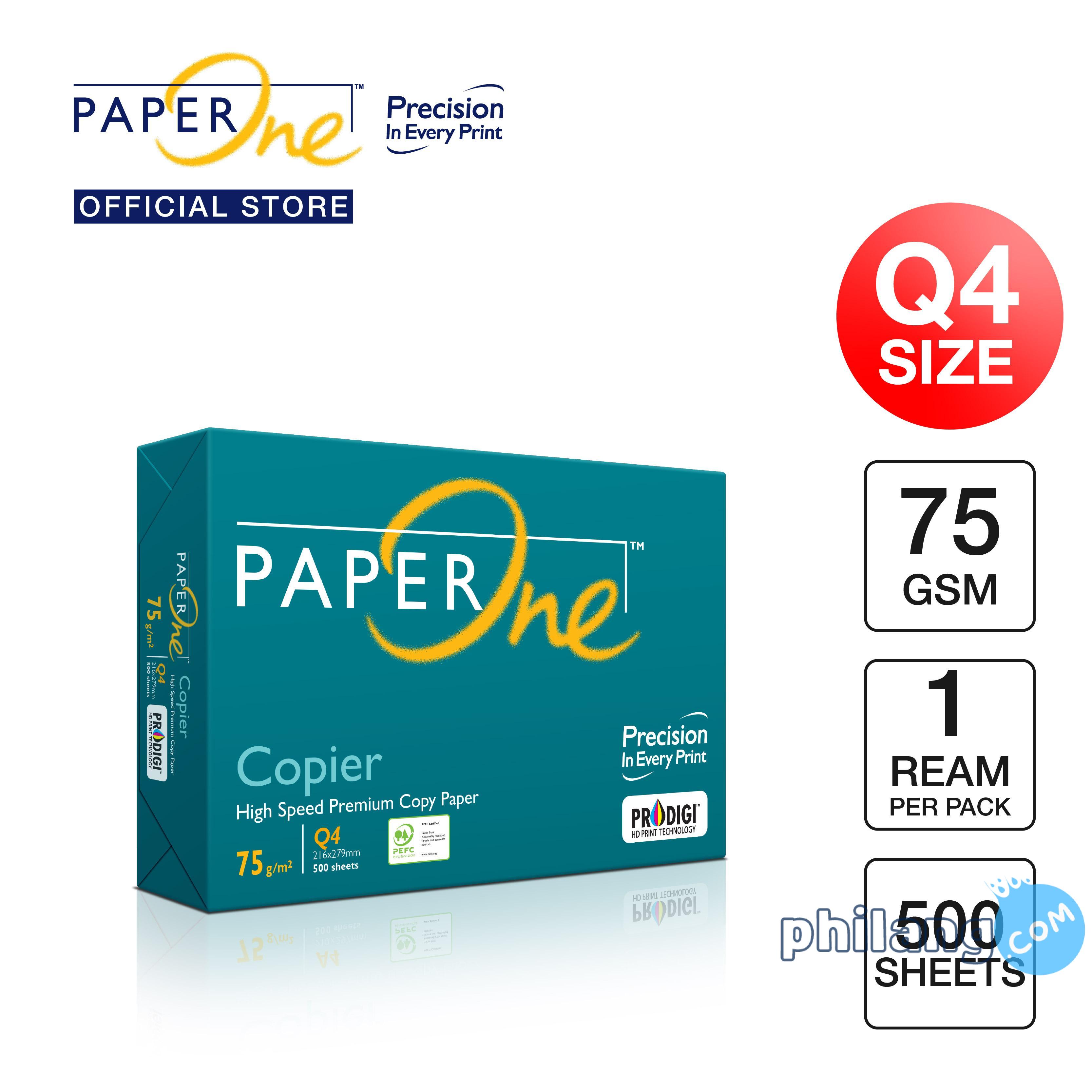 PaperOne Kertas Q4 75gr Copier 1 Rim (500 lembar) Kertas HVS Q4 Kertas Fotocopy
