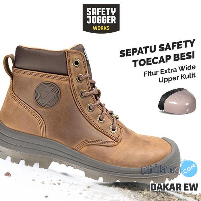 Safety Jogger Works Sepatu Safety Jogger Dakar EW S3 Leather Extra Wide Fit Toe Cap Besi & Sol Anti