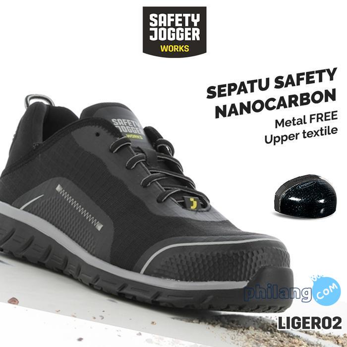 Safety Jogger Works Ligero2 S1P Black Sepatu Safety Sepatu Proyek Nano Carbon Toecap Anti Static ESD