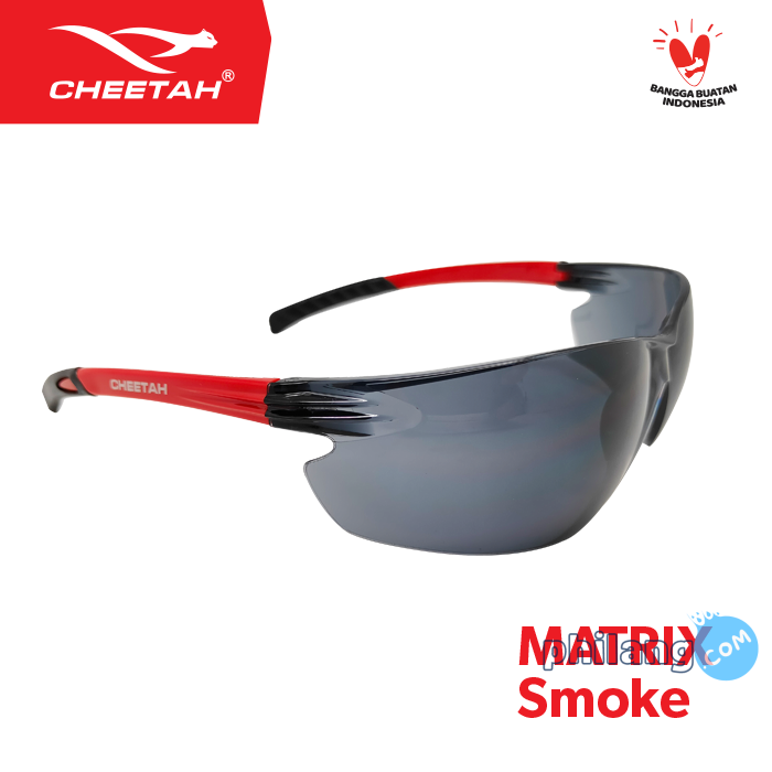 Kacamata Safety Cheetah Matrix Smoke Anti Scratch Full Protection