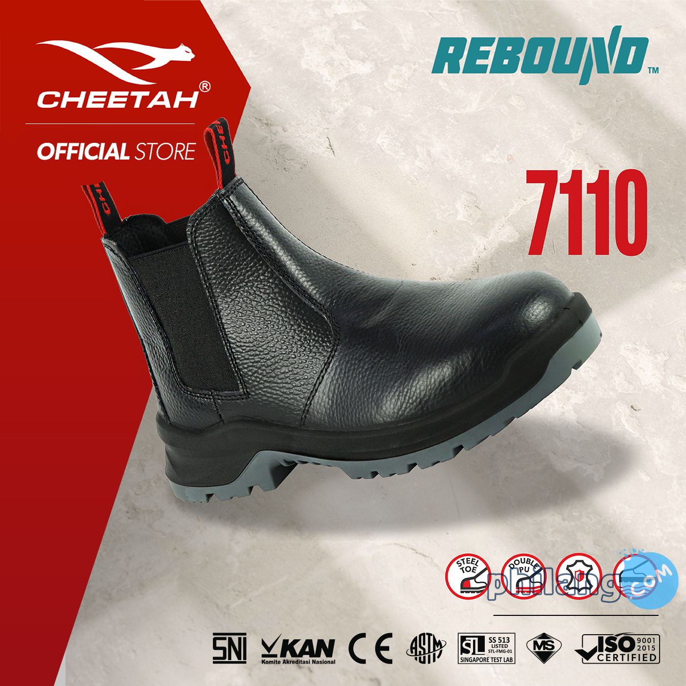 Sepatu Safety CHEETAH 7110H Safety Shoes S1 SRC Rebound
