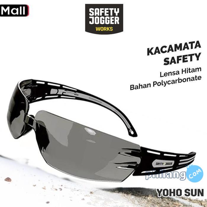 Safety Jogger Works Yoho Sun Kacamata Safety dengan Lensa Hitam Berkualitas Tinggi Bahan Polycarbona