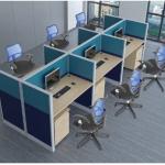 meja kantor partisi kantor indachi Torare 6F fabric untuk 6 orang