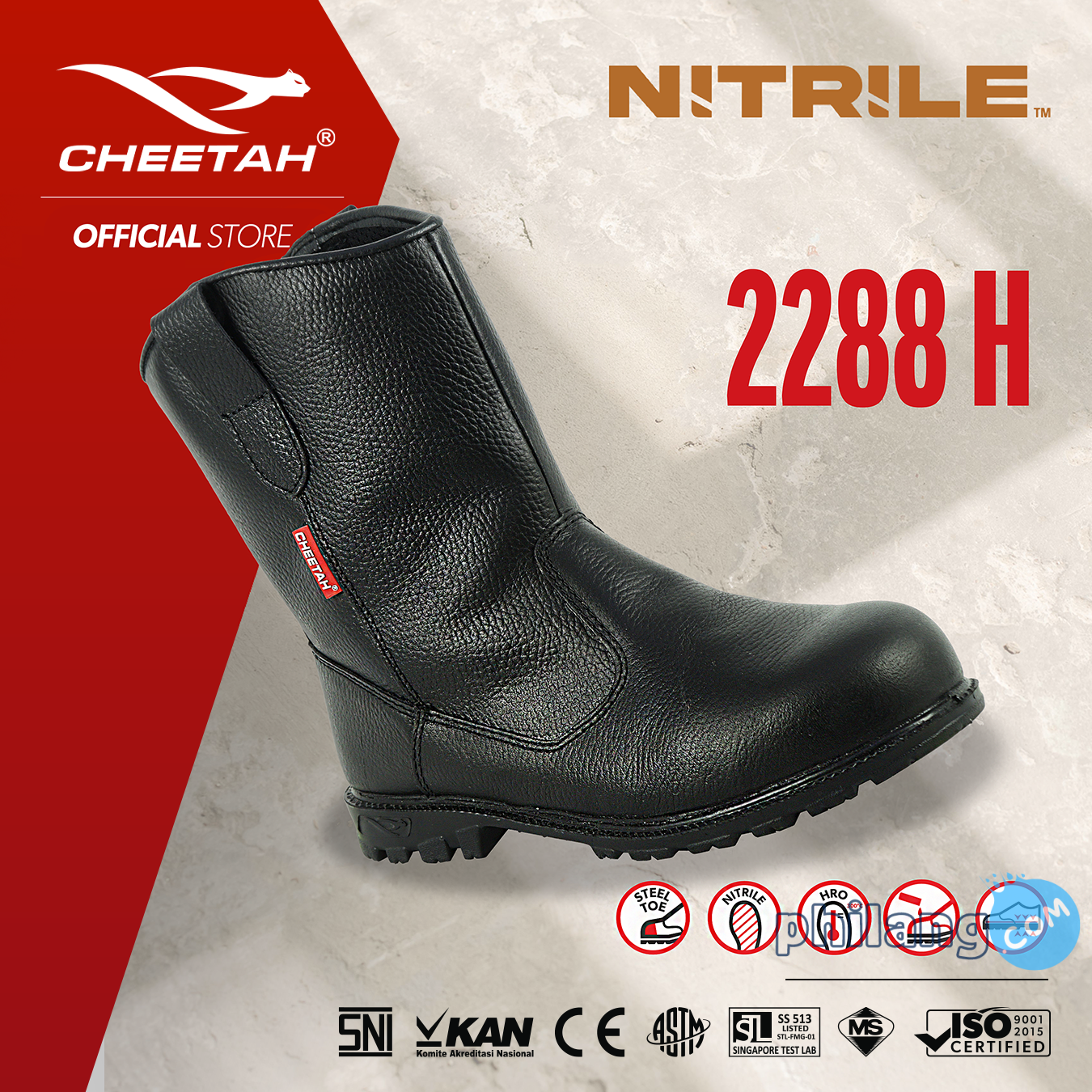 Sepatu Safety CHEETAH 2288H Safety Shoes S1 SRC Nitrile