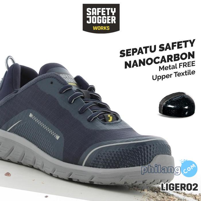 Safety Jogger Works Ligero2 S1P Navy Sepatu Safety Sepatu Proyek Nano Carbon Toecap Anti Static ESD