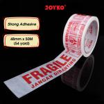 Lakban Fragile Jangan Dibanting Opp Tape Joyko OPP 48 mm - 50M White 4FR