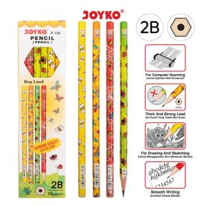 Pencil / Pensil Joyko P-106 / 2B / Bug Land / 1 BOX 12 PCS