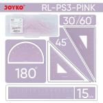Ruler Penggaris Joyko RL-PS3 1 Set 4 Pcs - Pink