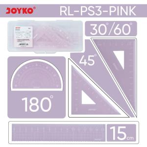Ruler Penggaris Joyko RL-PS3 1 Set 4 Pcs - Pink