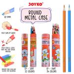 Joyko Pensil Warna Dengan Round Metal Case Color Pencils HexagonalGrip