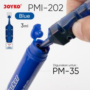 Permanent Marker Spidol Permanen Round Tip Joyko Refillable - Refill Blue
