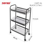 Rak Susun Roda Troli Penyimpanan Rolling Storage Cart Joyko CART-54~55 - Cart-3TierBlack