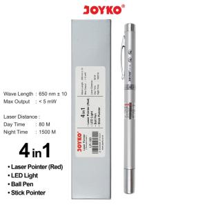 Laser Pointer 4 In 1/ Penunjuk Laser / Senter / Pulpen Joyko LP-100