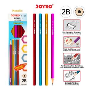 Pensil Pencil Joyko P-107 Metallic 2B 1 Box 12 Pcs
