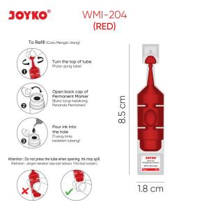 Spidol Papan Tulis Dapat Dihapus Whiteboard Marker Joyko Refillable - Refill Red