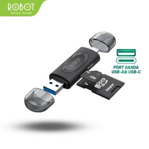 ROBOT Card Reader CR302 2 in 1 USB 3.0 To Type-C OTG Memory Card Adapt