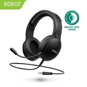 ROBOT Headset Wired RH-P20 3.5mm Jack Black Original - Garansi 1 Tahun