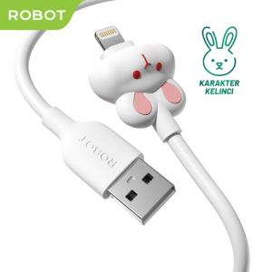 ROBOT Data Cable RPM100/RPL100/RPC100 Rabbit White 2.4A 100cm Original - Garansi 1 Tahun - RPL100
