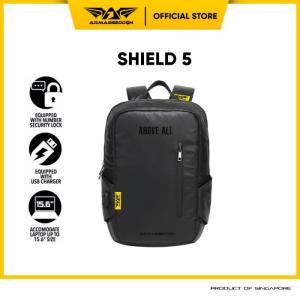 Laptop Tas Bag Gaming Armageddon Shield 5 with USB Charging - BLACK