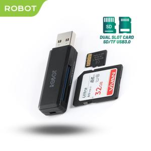 ROBOT CR102 USB 3.0 Cap Design with 2 Slot Card Reader Black Original