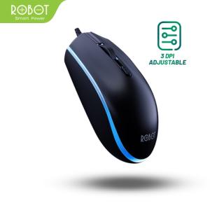 ROBOT Mouse Wired M130 Colorful LED 3 Kecepatan DPI Kursor Akurat